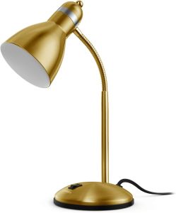 LEPOWER Metal Desk Lamp Eye-Caring Table Lamp Study Lamps with Flexible Goose Neck for Bedroom Home Office (Matte Black)