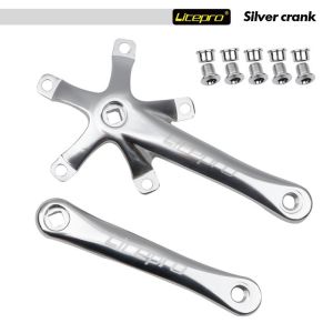 Litepro Folding Bike Crankset 130BCD 50/52/54/56/58T Square hole Crank Arm Aluminum Alloy Bike Parts