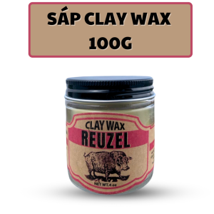 Sáp vuốt tóc Reuzel Clay Wax  chai lọ thuỷ tinh cao cấp siêu giữ nếp bản con heo hồng - 100g