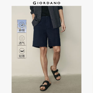 Giordano Men Linen cotton elastic waist shorts Free Shipping 01105533