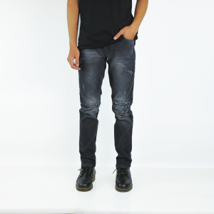 celana jeans pria panjang sobek Black Viper