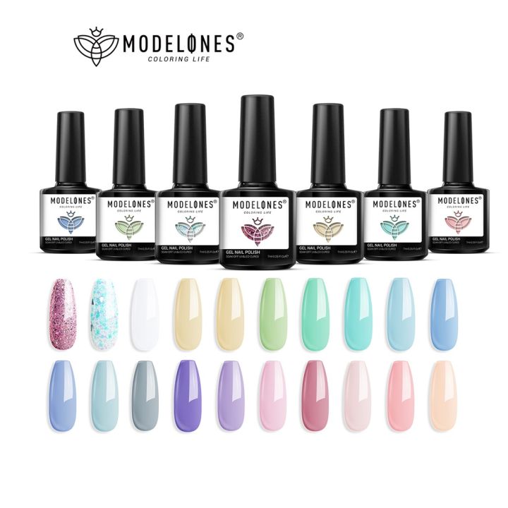 Modelones Gel Nail Polish Soak Off UV Gel Nail Varnish Glitter