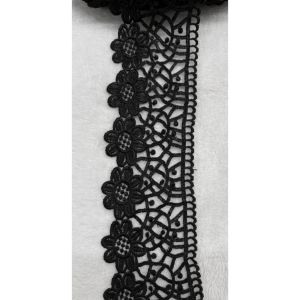 ลูกไม้ ลูกไม้ปัก ลูกไม้แต่งเสื้อ ลายดอก ขนาด 4 นิ้ว หน่วยขายเป็นเมตร