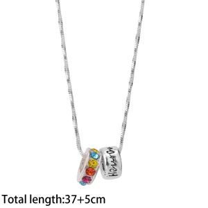 สร้อยคอจี้ลูกปัดรูปตัวอักษรเพทายสีสำหรับผู้หญิงเครื่องประดับโซ่ไหปลาร้าแบบประณีตขายส่ง