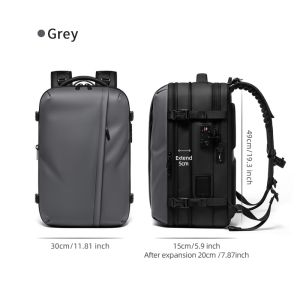 SEA CHOICE กระเป๋าเป้สะพายหลังแบบขยายได้พร้อมพอร์ต USB สำหรับใช้งานในรถยนต์ พร้อมระบบดูดอากาศอัตโนมัติ และล็อค TSA