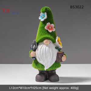 【TIANXIN MALL】 Outdoor Solar Resin Dwarf Decoration for Patio Garden