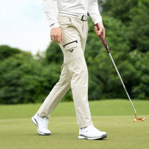 PGM กางเกงกอล์ฟแฟชั่นสำหรับผู้ชายกางเกงลำลองสีกากีสีดำสีขาวกางเกงกีฬาน้ำหนักเบามีกระเป๋าใหญ่