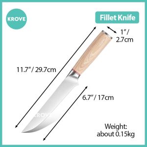 Heavy Duty Stainless Steel Kitchen Knife Wooden Handle Chef Cleaver Fillet Steak Fruit Cooking Knives Kahoy Japanese Chinese Asian