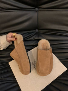 la Dép Sục Bít Mũi Cổ Điển Nữ Thu Đông Lót Nhung 2024 Giày Boken Đế Dày Mẫu Mới Dép Lê Lông Cho Nữ Dép Bông Đi Bên Ngoài