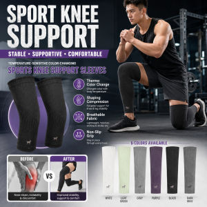 Temperature-Sensitive Color-Changing Sports Knee Sleeves Outdoor Sports Extended Knee Pads Breathable Moisture Over-the-knee Calf Socks