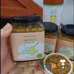 500 gr mật ong ngâm gừng sẻ quê phòng ngừa bệnh cúm mùa ho ngày lạnh.