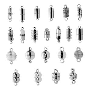 2Sets/Bag High Strong Magnetic Rhodium End Clasp Connectors Fit Bracelets Necklace For DIY Jewelry Making Accessories