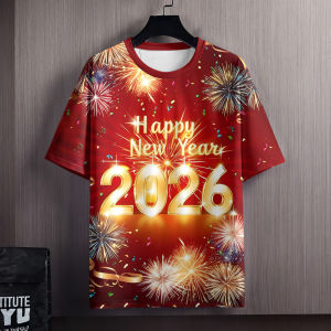 เสื้อแฟชั่นฤดูหนาวสำหรับผู้ชาย ปีใหม่สบาย ๆ เสื้อโปโลผู้ชายคุณภาพสูง 2026 Graffiti พิมพ์ด้านบนแฟชั่นวันหยุด