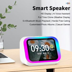TF26 BOX Lntelligent Large-Screen Bluetooth Clock with Bluetooth Screen Temperature Display Control Table Speaker FM Bedroom Office Decor