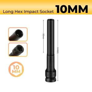 1PCS 7-24mm 1/2 inch Long Hex Impact Socket for Impact Wrench 128mm Socket Chrome Vanadium Durable Power Tools Adapter