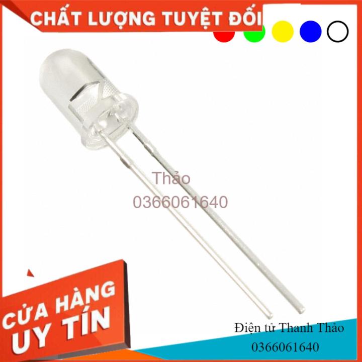 Led Đơn 5mm Siêu Sáng Gói 100 Bóng - Chân Dài xanh lá