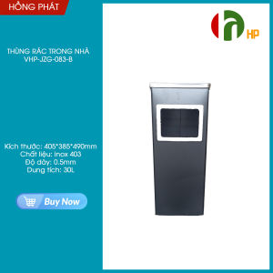 Thùng rác Hồng Phát VHP-JZG-A-084 có khay gạt tàn thiết kế hình vuông sang trọng