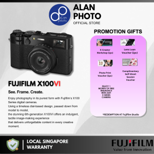 FUJIFILM X100VI Digital Camera | 40.2MP BSI Sensor | 6.2K Video | 23mm F2 Lens | Fujifilm Singapore Warranty