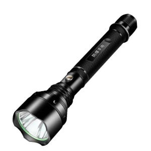 USB Rechargeable Long-Range LED Flashlight with Waterproof Housing Brightness Adjustment and Smart Switching for Camping & Hiking