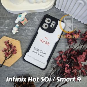 Soft Case Fusion Armor Shockproof Black Back Slim Transparant Beetle Series Kompatibel Infinix Hot 50 4G Hot 50 5G Hot 50i Hot 50 Pro 4G Hot 50 Pro Plus 4G Smart 9