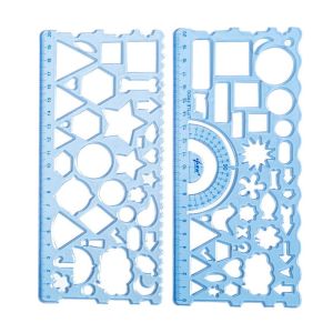 CMIEWN5 นักเรียน 2ชิ้น สร้างสรรค์ ปริศนา DIY แม่แบบการวาดภาพทางเรขาคณิต อุปกรณ์เสริมสำหรับโรงเรียน สำนักงาน เครื่องเขียน ไม้บรรทัดวาดวงกลม คณิตศาสตร์เรขาคณิตเส้นหยักไม้บรรทัด ไม้บรรทัดวาดภาพ อุปกรณ์ร่าง ผู้ปกครองแม่แบบ