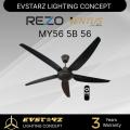 LZD REZO Ventus MY56 / MY40 56/40 inches AC/DC 5 Speeds Remote Ceiling Fan. 