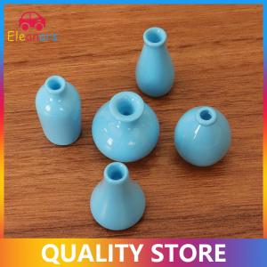 [Eleanor] 5Pcs 1:12 Dollhouse Miniature Vase Mini Simulation Geometry Vase Set Flower Arrangement Green Plant Pots Model Home Decor Toys