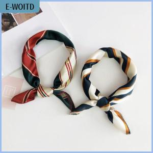 【E-WOITD】 Luxury Square Scarf For Women Silk Feeling Shawl Satin Hijab Fashion Wraps Hair Bands Ribbon Headband Bag Accessories Headscarf