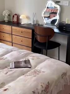 CraftedLiving SG-Dressing Table Vanity Cabinet Chest of Drawers Solid Wood Makeup Table Vintage-Style Bedside Storage Cabinet with Drawer