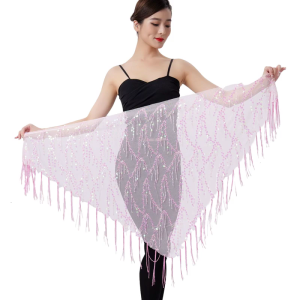 Khăn quấn hông múa bụng khăn múa bụng của phụ nữ với tua Sequins tam giác váy quấn long lanh váy ngắn ngắn