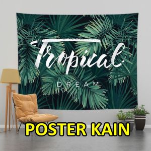 Poster Kain Dekorasi: Pajangan Hiasan Dinding Kartun Karakter & Pemandangan Big Size