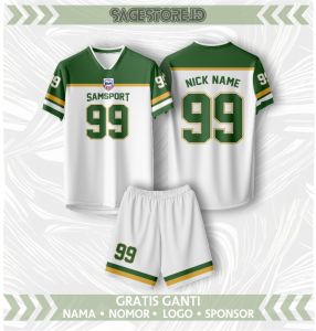 Jersey Kaos Pria Wanita NFL Streetwear Gratis Pasang Nama Dan Nomor Dryfit Fullprinting SSBW64