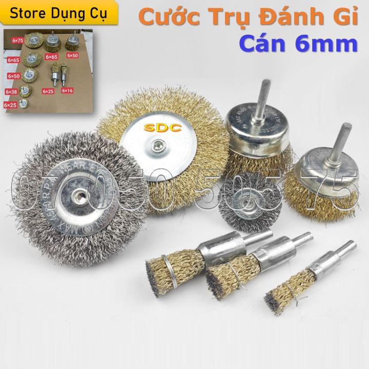 1 Chổi cước trụ đánh gỉ cán 6 | Cước cán 6ly, chổi đánh rỉ sét trục 6mm ...