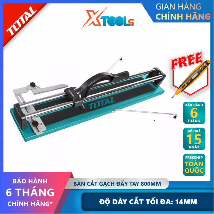 Bàn cắt gạch đẩy tay TOTAL THT578004 Bàn dao cắt gạch men 1m chiều dài phần cắt gạch là 800mm, 22x10.5x2mm cắt gạch men, gạch ốp tường