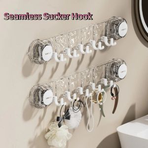 GREYDAWN 2PCS Powerful Suction Seamless Sucker Hook Waterproof Multi-Purpose Wall Hook Space Saving Punch-Free Key Bag Hooks Kitchen Use