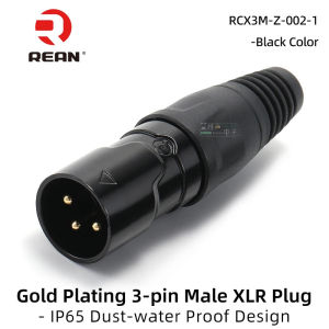 Neutriks REAN 3 Pin XLR Cable Connectors IP65 Outdoor Dust Water Proof Male / Female Brass Pin Microphone Cable Plug UL94 V-0