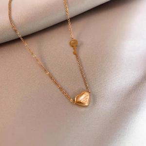 [ Bayar Ditempat ] Kalung Titanium Anti Rose Gold Liontin Love / Kalung Titanium Cewek import / Kalung Cewek Anti Karat Titanium 💯Anti luntur