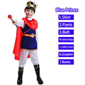 Murang 7Pcs Prince Costume for Boys 3-10 Years–King Buong Set&United Nation Outfit Set Pang Birthday Party at Christmas Cosplay