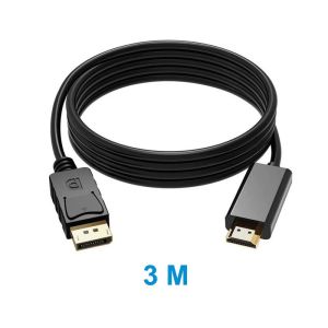 4K Display Port DP to HDMI compatible Cable DP to HD Adapter 1.8m 3m Display Port Video Audio Cable for PC Laptop HDTV Projector Monitor