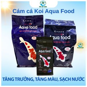 Cám cá Koi Aqua Food tăng trưởng tăng màu sạch nước 40% -42% đạm 1kg - 5 KG - Green Aqua Koi