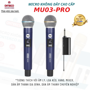 micro không dây karaoke mu03 đen mu03 pro xanh mu23 xanh ontekco - hát karaoke pin sạc ngay trên tay micro phù hợp mọi loa kéo amply gia đình cho mọi người đam mê âm nhạc