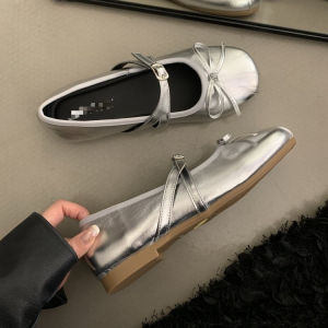 Free Shipping Bowknot Ballet Flats For Women 2026 New Autumn Collection Shallow Toe Square Toe Perfect With Dresses Flat Shoes