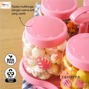 Toples Kue Kering Lebaran PlastikTempat Snack Jajan Makanan Ringan Warna Ungu Pink Shabby