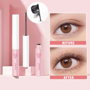 2 in 1 Black Mascara Waterproof Lash Eyelash Extension Curling Thick Mascara Make Up Set Eyelash Curler