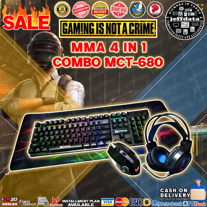 MMA RGB LED Keyboard Mouse Mousepad Headset Combo | Lazada PH