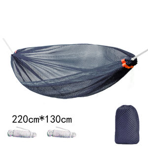 Portable Ice Silk Hammock Outdoor Camping Breathable Mesh Nylon Net For Travel Beach Tree Swing Leisure Single Person