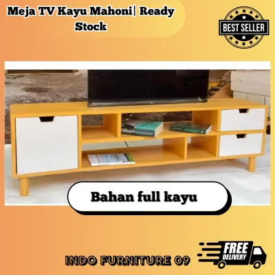 Meja TV Minimalis Kayu Mahoni