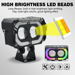 2PCS 40W mini driving light V7 Pro high/low beam white and yellow LED headlights Korea LED chip