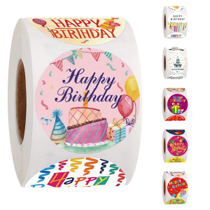 2 Roll Creative Birthday Party Sticker Multiple Surfaces Decorative Labels For Gift Notebook Easy Peels Application