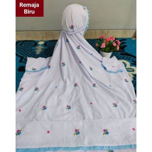 NEW MUKENA SIZE REMAJA MOTIF BORDIR TABUR!!Terusan Motif Bunga tabur seribu bunga merak Indah